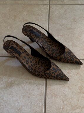 SCHUTZ Lexi Mid Slingback - Leopard Print